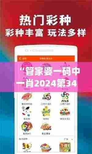 “管家婆一码中一肖2024第348期”:彩票选择的实用指南