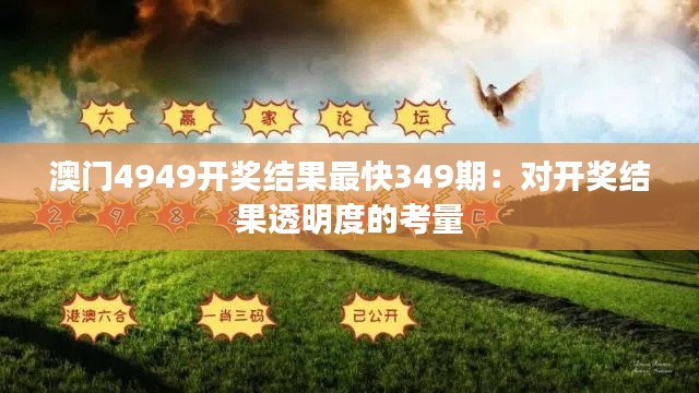 澳门4949开奖结果最快349期:对开奖结果透明度的考量