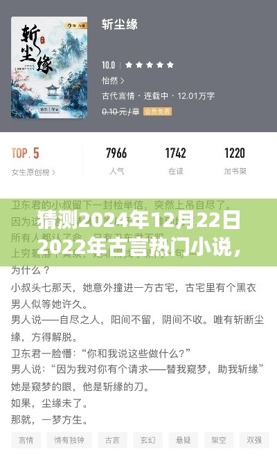 深度解析，预测古言热门小说走向，带你领略2024年古言小说全面体验与剖析