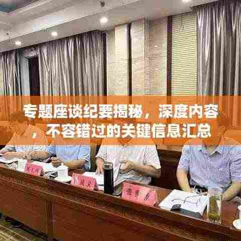 专题座谈纪要揭秘，深度内容，不容错过的关键信息汇总