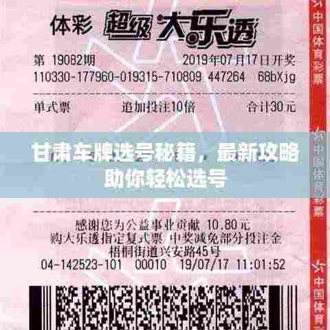 甘肃车牌选号秘籍,最新攻略助你轻松选号