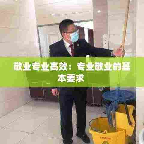 敬业专业高效:专业敬业的基本要求