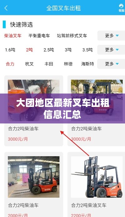 大团地区最新叉车出租信息汇总